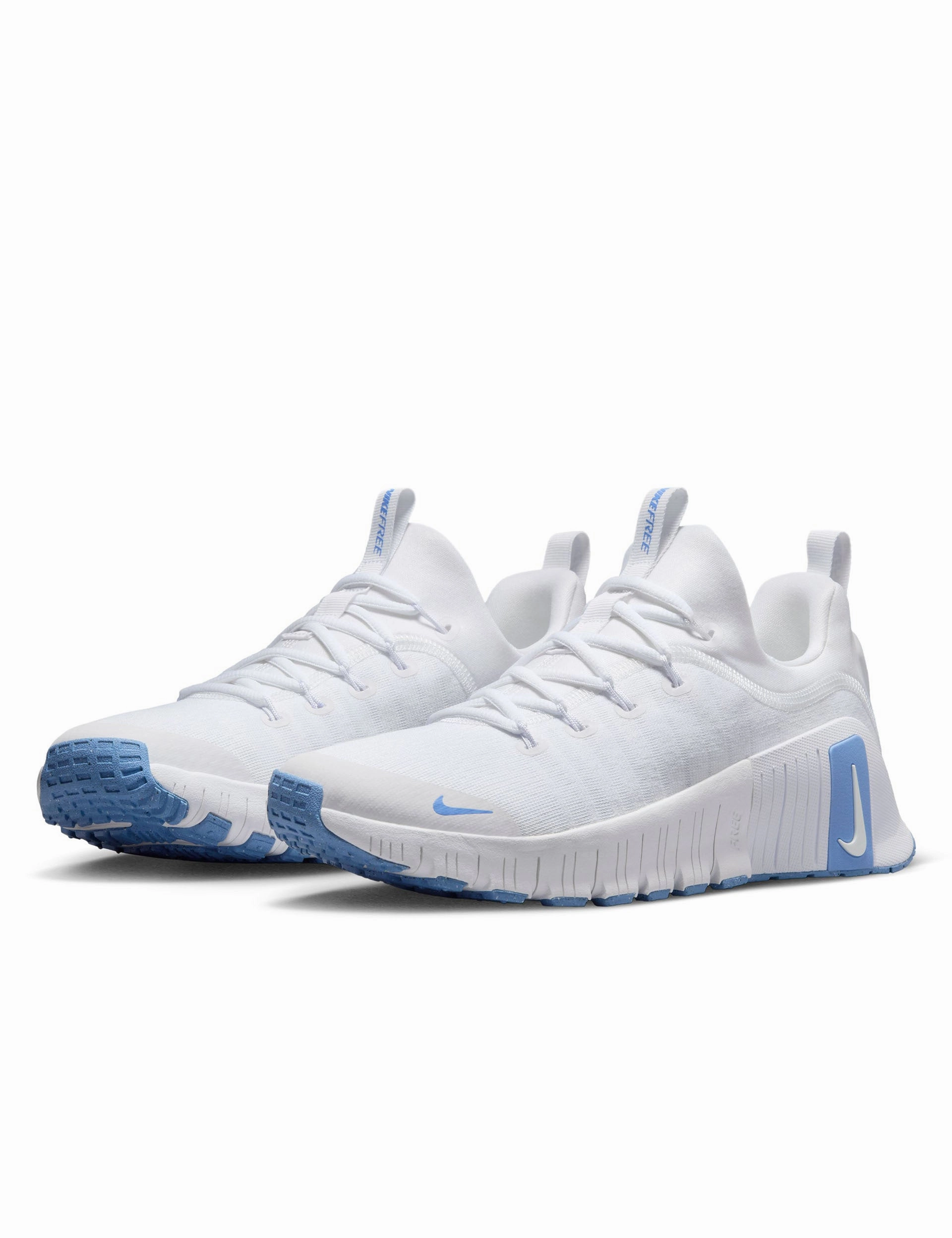 Free Metcon 6 Shoes - White/Royal Pulse Nike women's stylish athletic footwear