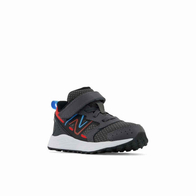Fresh Foam 650 Bungee Lace with Top Strap - Magnet with Neo Flame and Vibrant Sky - Kids New Balance casual sneakers for everyday comfort