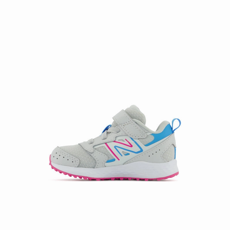 Fresh Foam 650 Bungee Lace with Top Strap - Summer Fog with Hi-Pink and Vibrant Sky - Kids New Balance lifestyle shoes