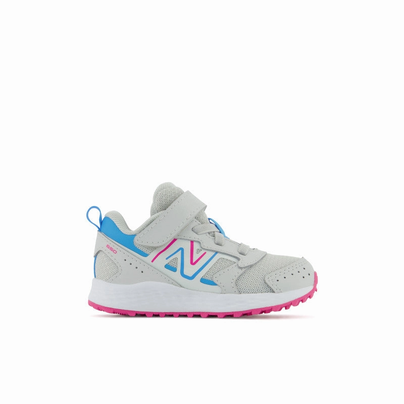 Fresh Foam 650 Bungee Lace with Top Strap - Summer Fog with Hi-Pink and Vibrant Sky - Kids New Balance lifestyle shoes