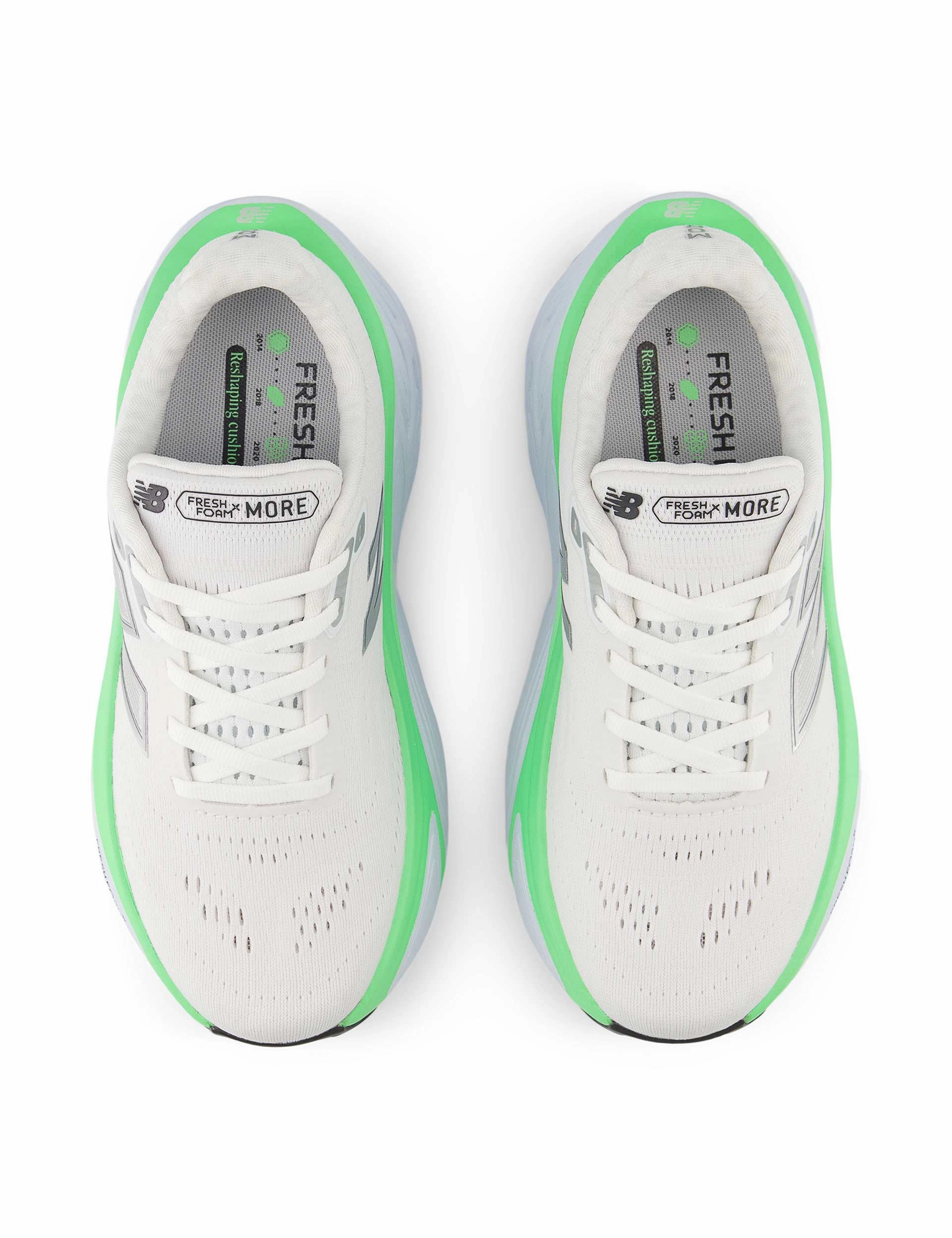 Fresh Foam X More v5 Shoes - White/Ice Blue/Electric Jade New Balance women's athletic footwear