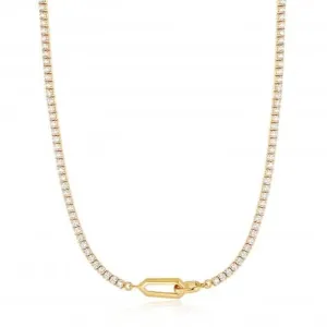 Gold Sparkle Chain Interlock Necklace N041-03G-W Ania Haie Jewellery