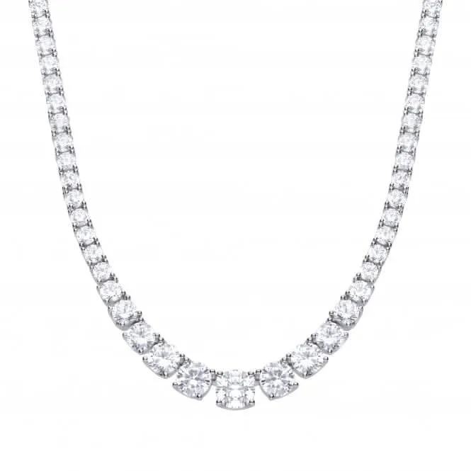 Graduated Cubic Zirconia Tennis Necklace N4338 Diamonfire Jewellery
