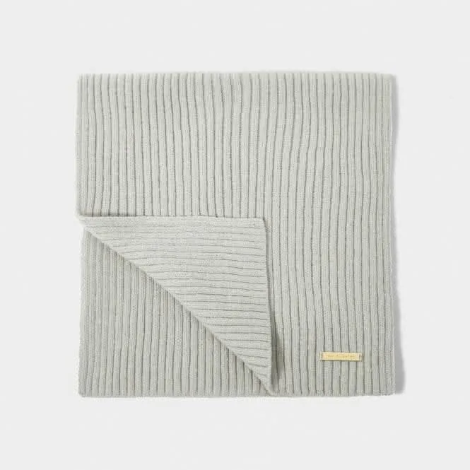 Grey Ribbed Knit Scarf KLS542 Katie Loxton Jewelry And Accessories