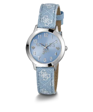 Guess Womens/Mens Silver Watches GUESS Kids Blue Silver Tone Analog Watch