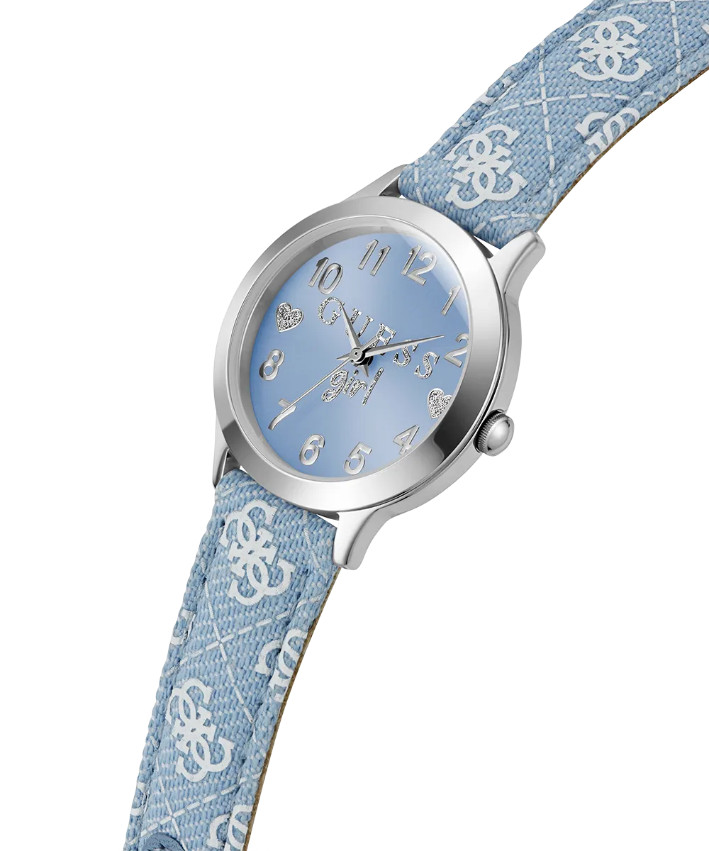 Guess Womens/Mens Silver Watches GUESS Kids Blue Silver Tone Analog Watch