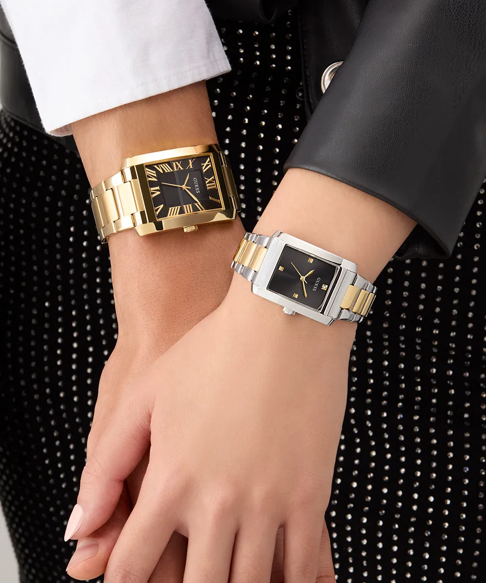 Guess Womens/Mens Silver Watches GUESS Ladies 2-Tone Silver Tone Analog Watch
