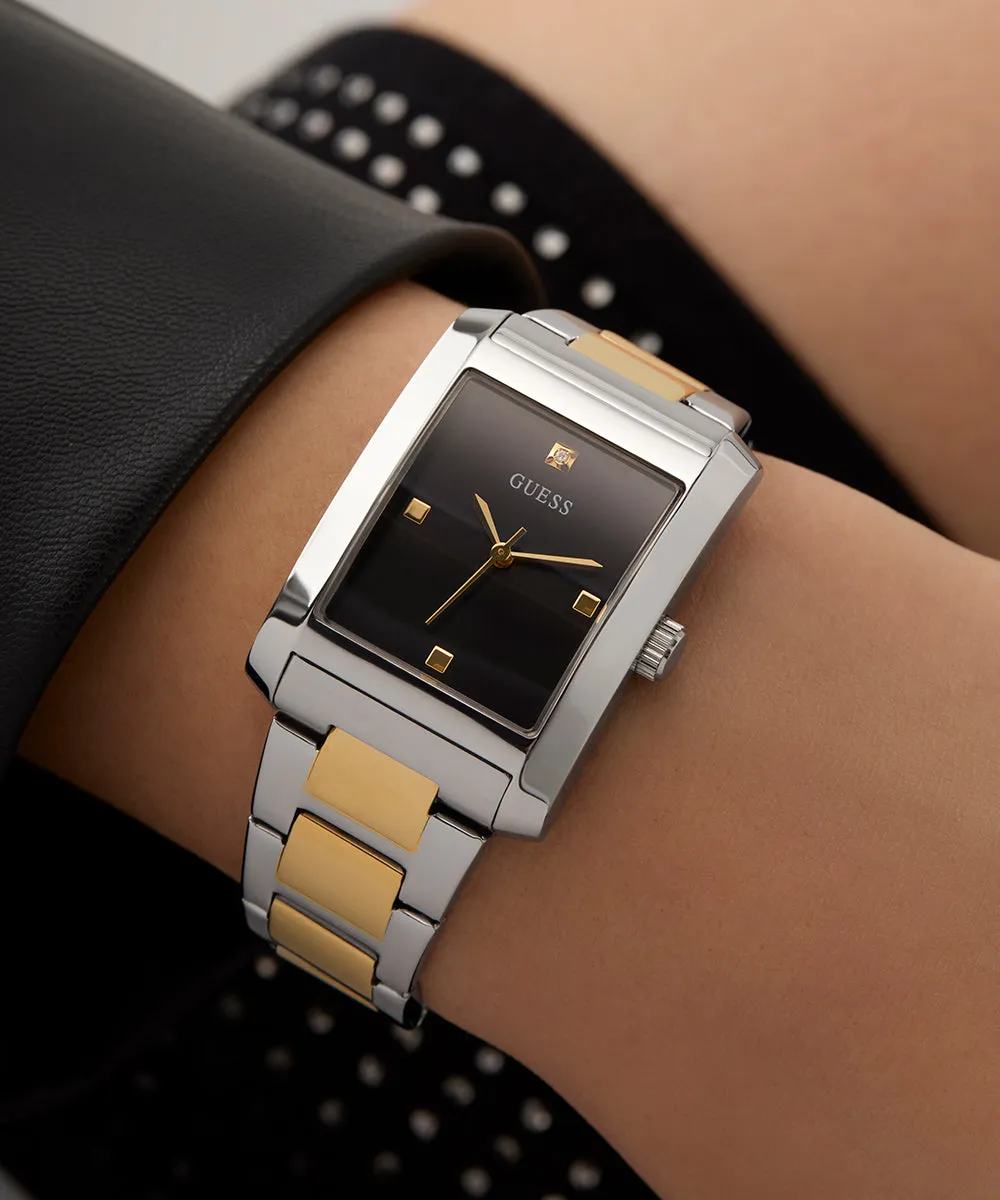 Guess Womens/Mens Silver Watches GUESS Ladies 2-Tone Silver Tone Analog Watch