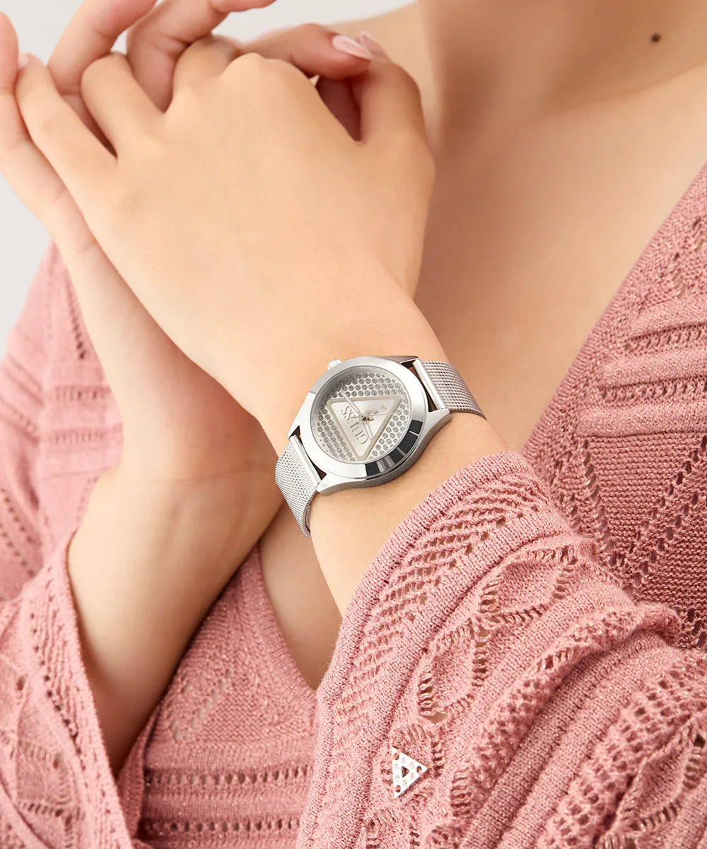 Guess Womens/Mens Silver Watches GUESS Ladies Silver Tone Analog Watch