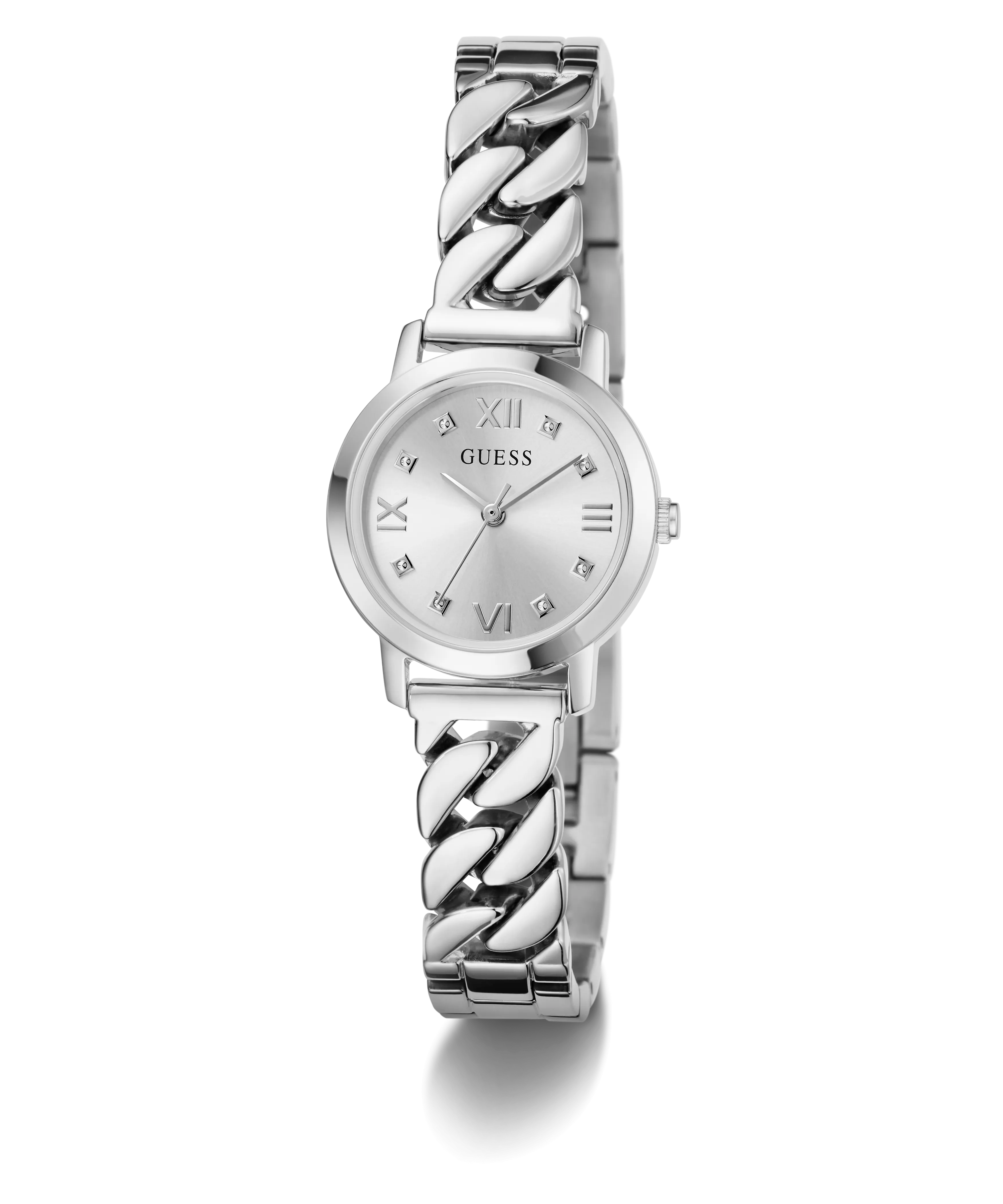 Guess Womens/Mens Silver Watches GUESS Ladies Silver Tone Analog Watch