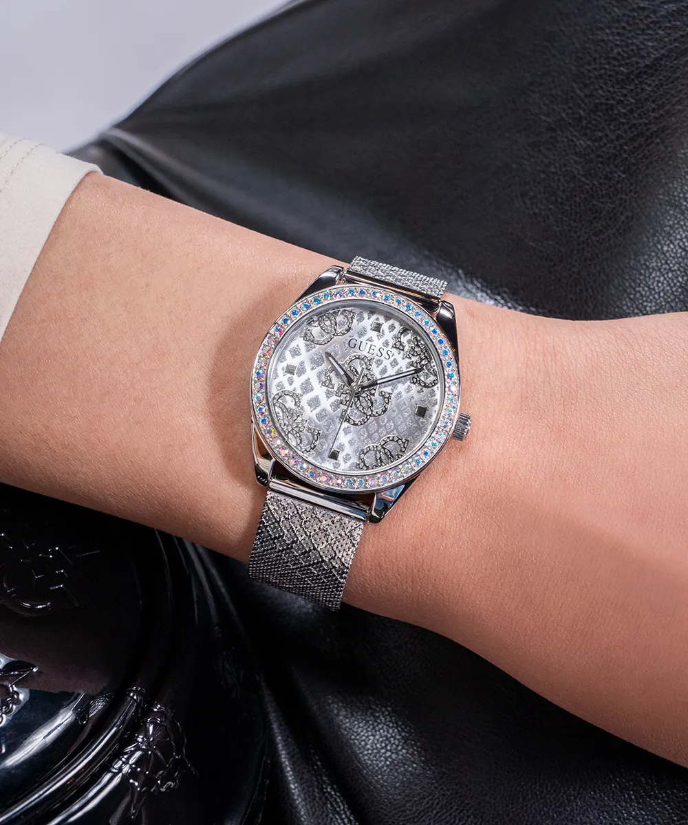 Guess Womens/Mens Silver Watches GUESS Ladies Silver Tone Analog Watch