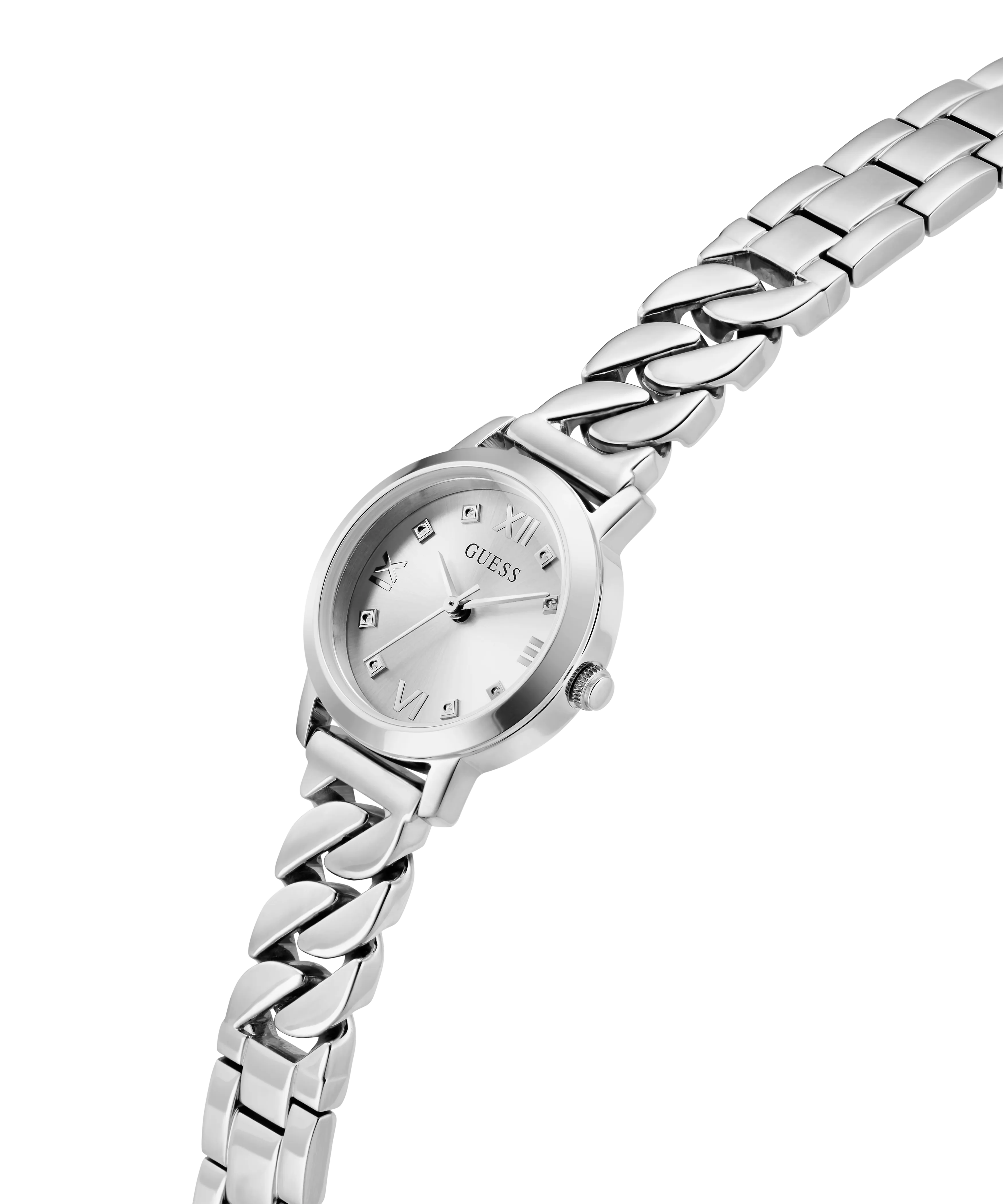 Guess Womens/Mens Silver Watches GUESS Ladies Silver Tone Analog Watch