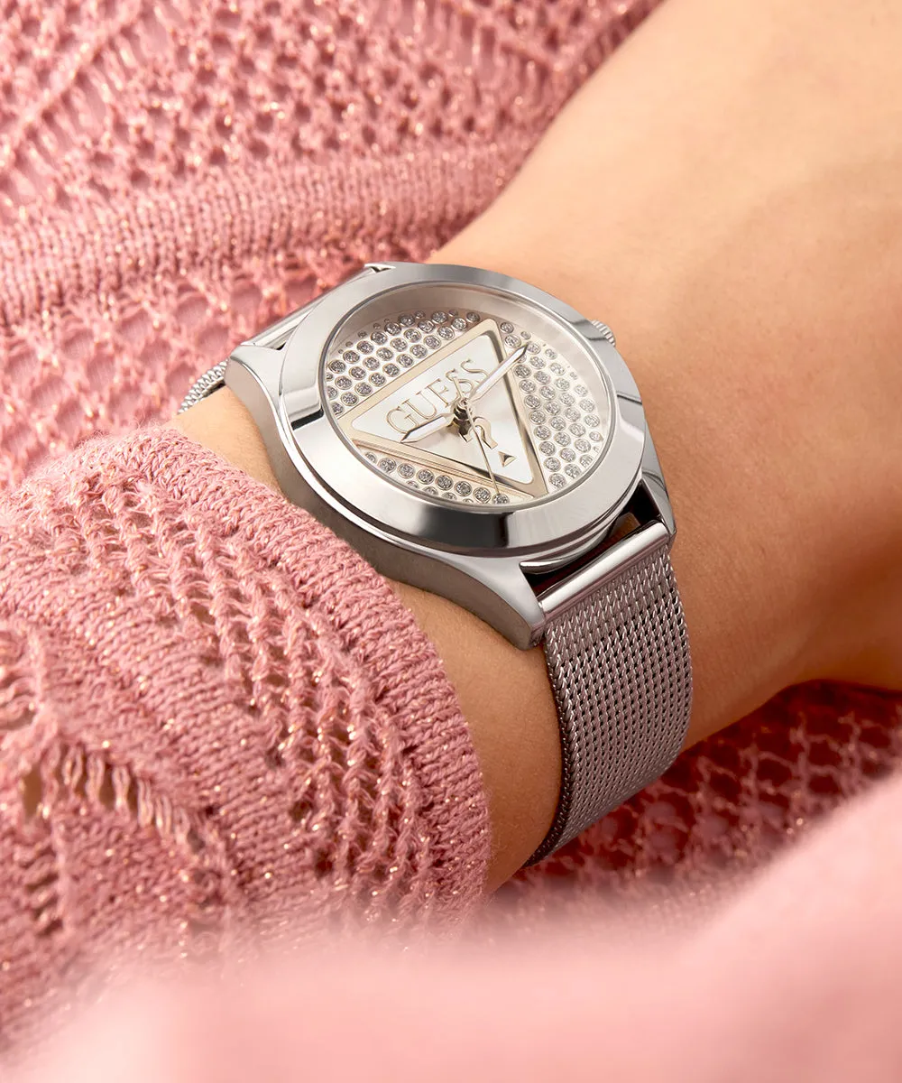 Guess Womens/Mens Silver Watches GUESS Ladies Silver Tone Analog Watch