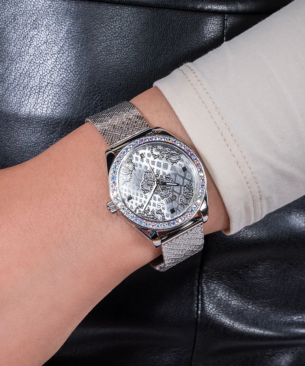 Guess Womens/Mens Silver Watches GUESS Ladies Silver Tone Analog Watch