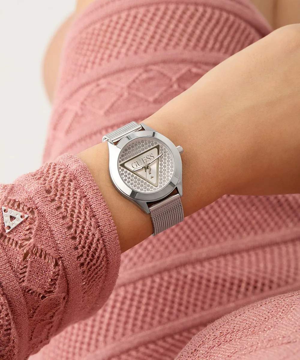 Guess Womens/Mens Silver Watches GUESS Ladies Silver Tone Analog Watch