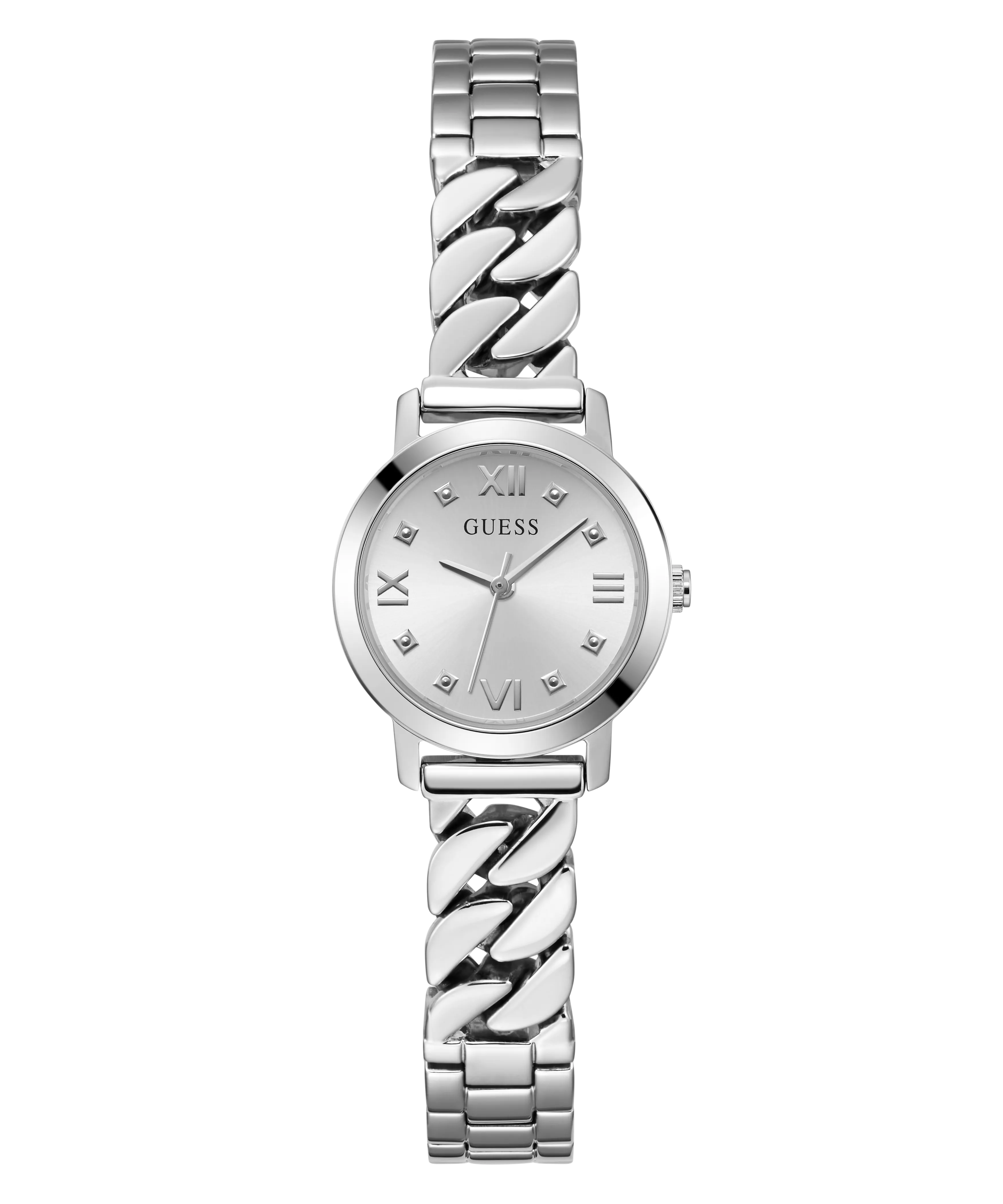 Guess Womens/Mens Silver Watches GUESS Ladies Silver Tone Analog Watch