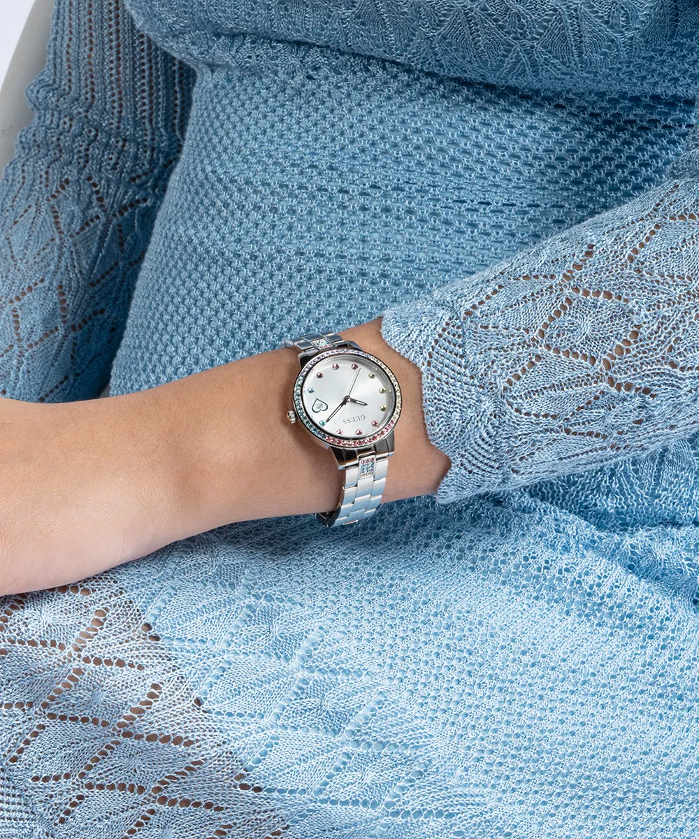 Guess Womens/Mens Silver Watches GUESS Ladies Silver Tone Date Watch