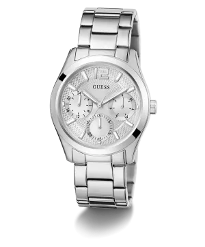 Guess Womens/Mens Silver Watches GUESS Ladies Silver Tone Multi-function Watch
