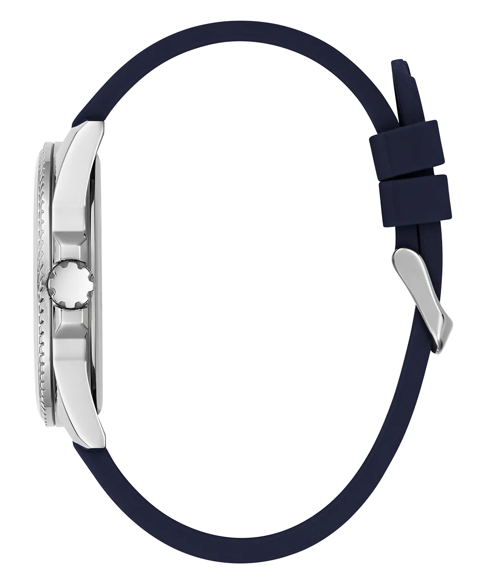 Guess Womens/Mens Silver Watches GUESS Mens Navy Silver Tone Analog Watch
