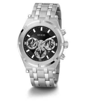 Guess Womens/Mens Silver Watches GUESS Mens Silver Tone Multi-function Watch