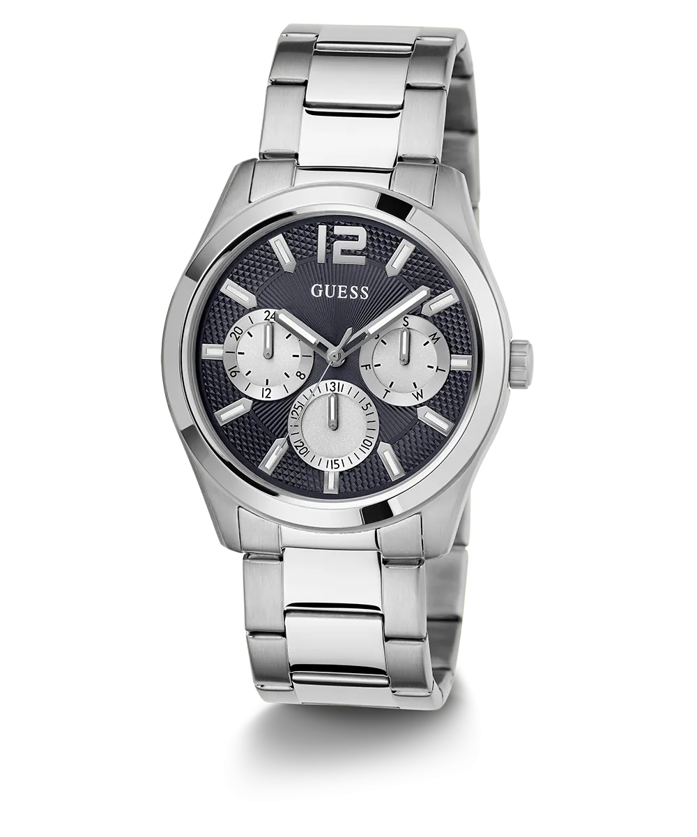 Guess Womens/Mens Silver Watches GUESS Mens Silver Tone Multi-function Watch