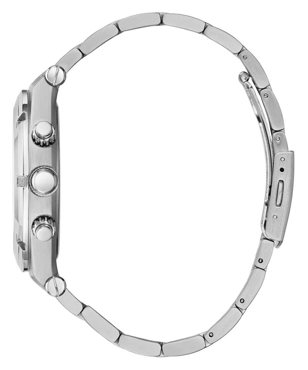 Guess Womens/Mens Silver Watches GUESS Mens Silver Tone Multi-function Watch