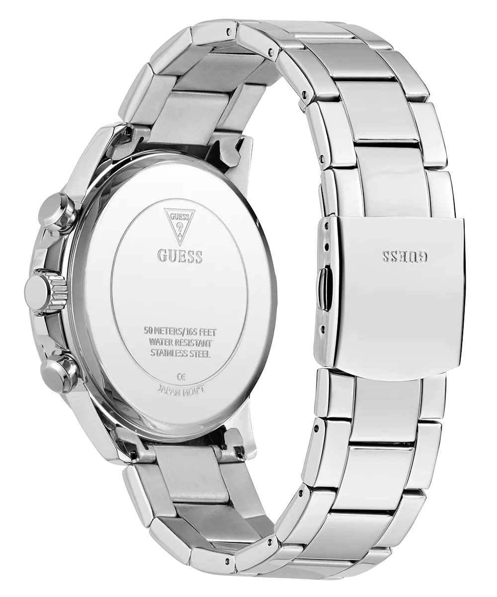 Guess Womens/Mens Silver Watches GUESS Mens Silver Tone Multi-function Watch