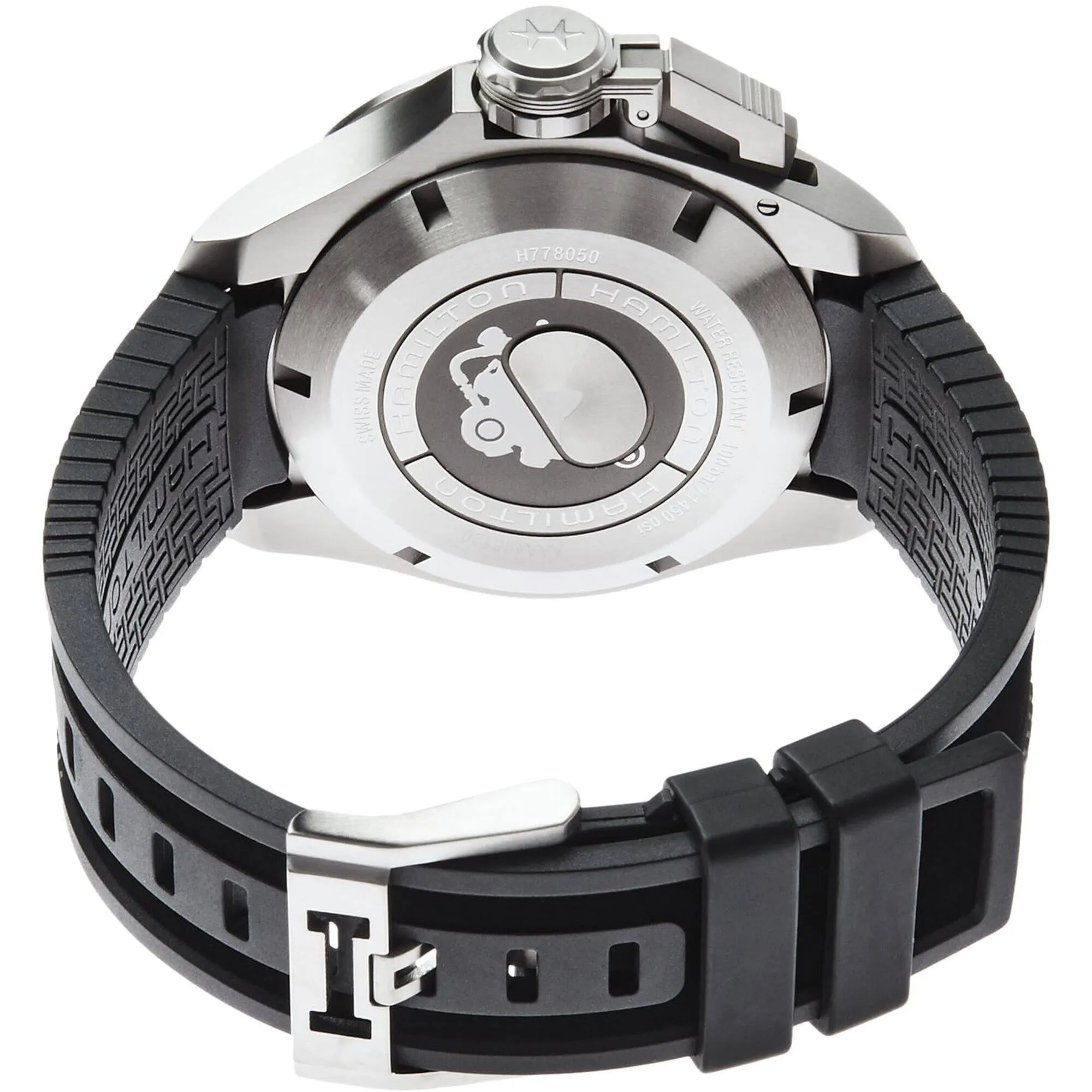 Hamilton Men's Watch - Khaki Navy Frogman Automatic Black Rubber Strap | H77805335 Hamilton Men's Watches