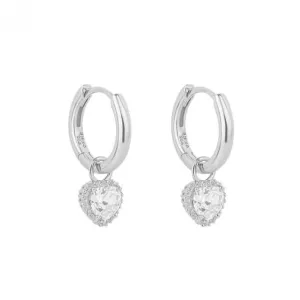 Heart Shaped Zirconia Assembled Hoop Earrings E6195 Diamonfire Jewellery