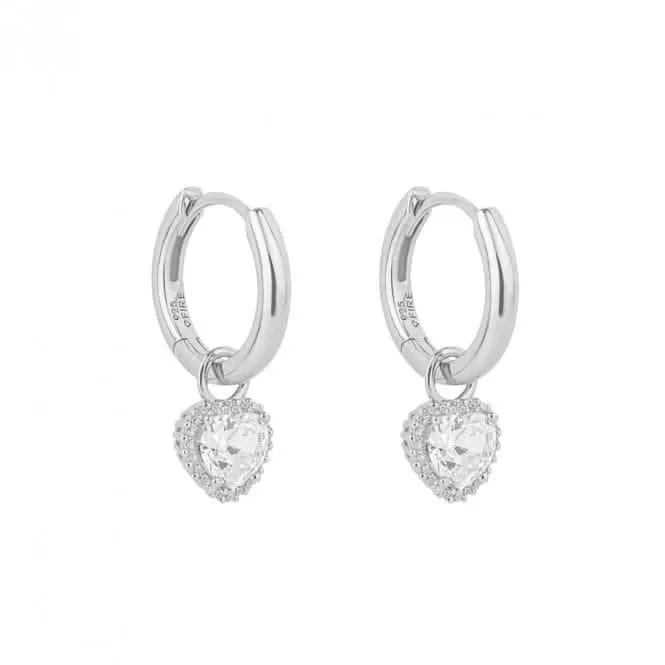 Heart Shaped Zirconia Assembled Hoop Earrings E6195 Diamonfire Jewellery