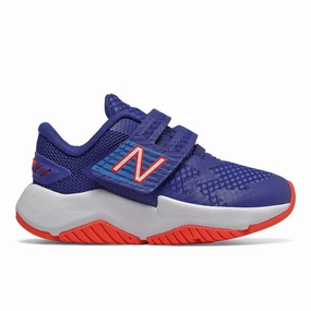 Hook and Loop Rave Run - Marine Blue with Vision Blue and Neo Flame - Toddler New Balance casual sneakers for everyday comfort