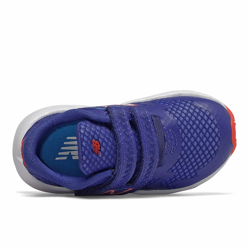 Hook and Loop Rave Run - Marine Blue with Vision Blue and Neo Flame - Toddler New Balance lifestyle shoes
