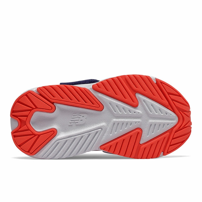 Hook and Loop Rave Run - Marine Blue with Vision Blue and Neo Flame - Toddler New Balance lifestyle shoes