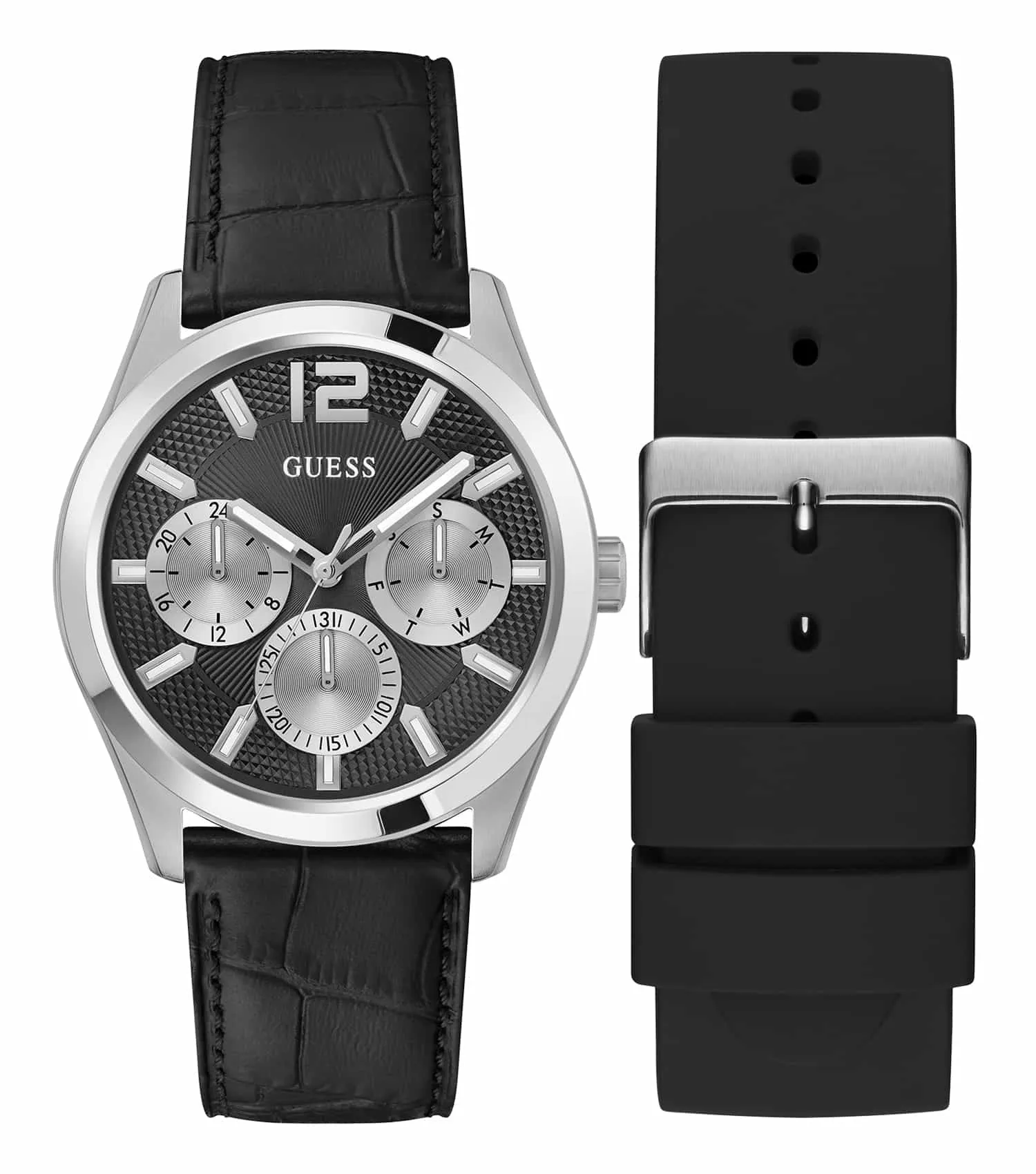 Jewelry Guess Watches Guess Black Leather Zen Watch GW0809G1