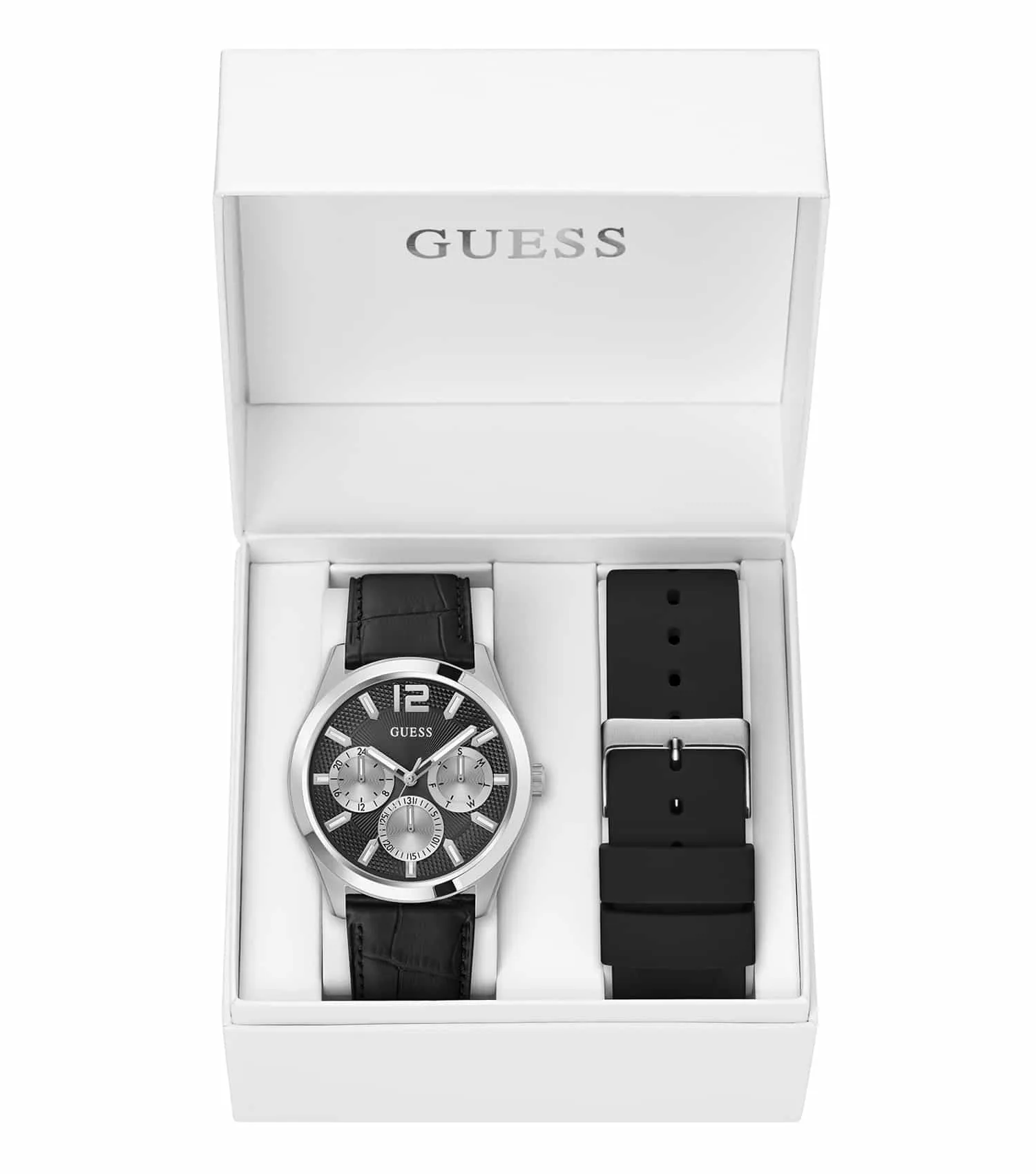 Jewelry Guess Watches Guess Black Leather Zen Watch GW0809G1