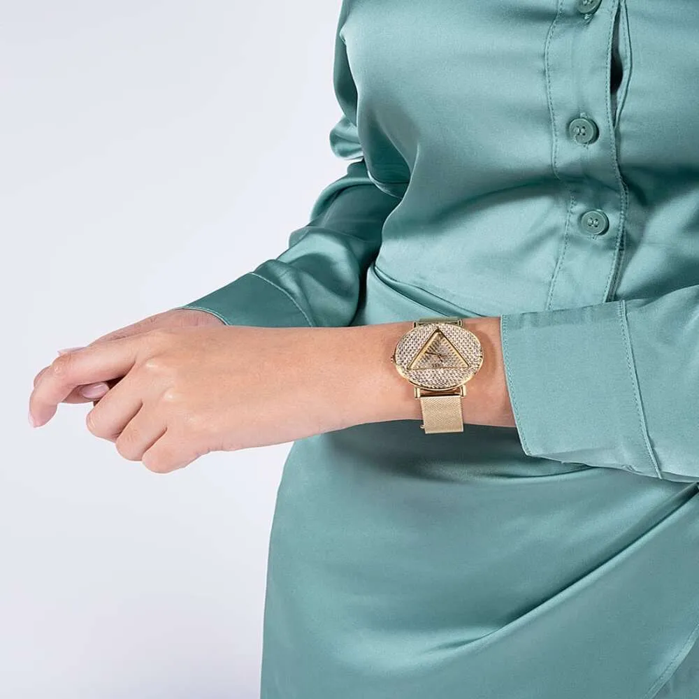 Jewelry Guess Watches Guess Gold Dial Milanese Strap Women Watch GW0477L2