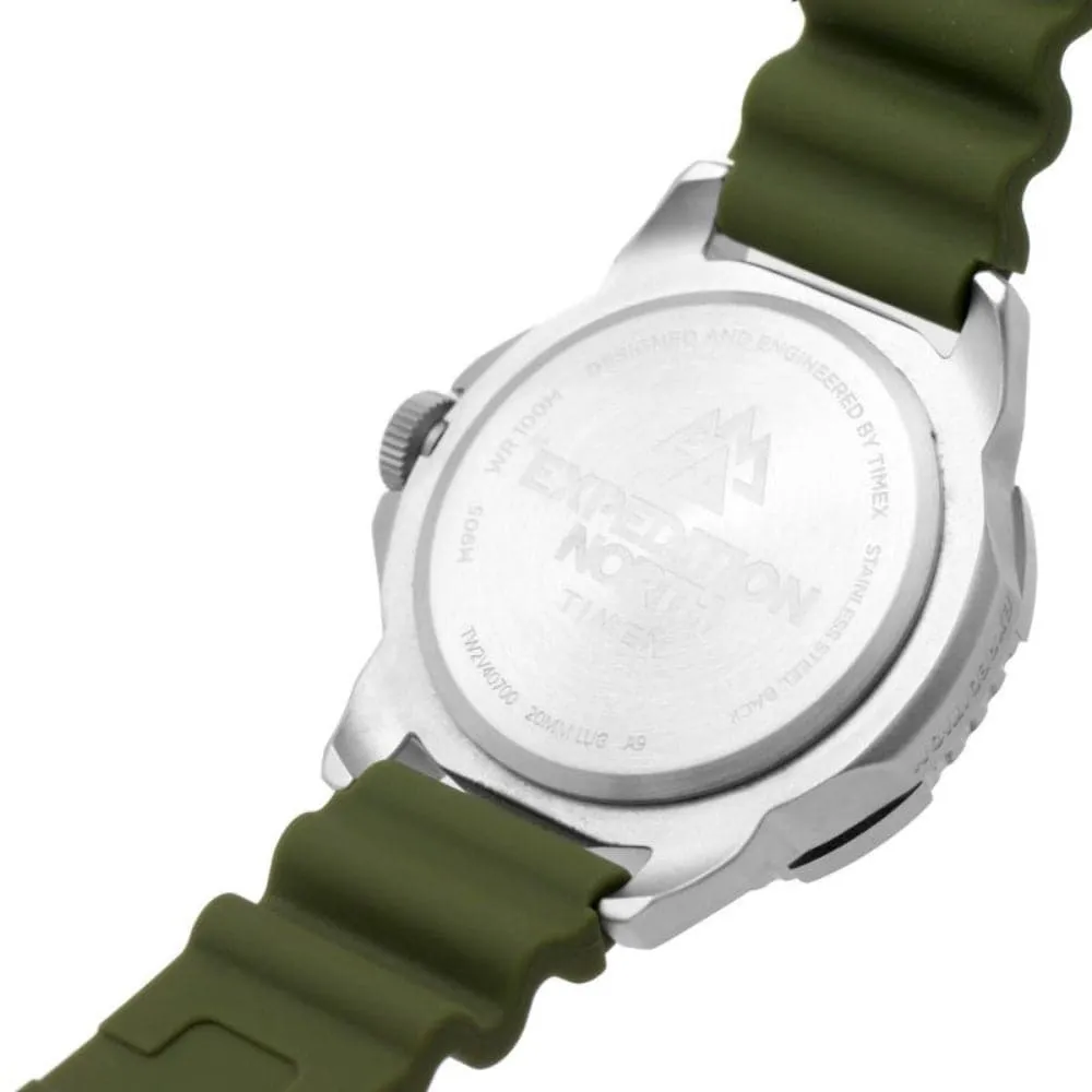 Jewelry Timex Watches Timex Analog Green Dial And Silicon Strap Men Watch TW2V40700