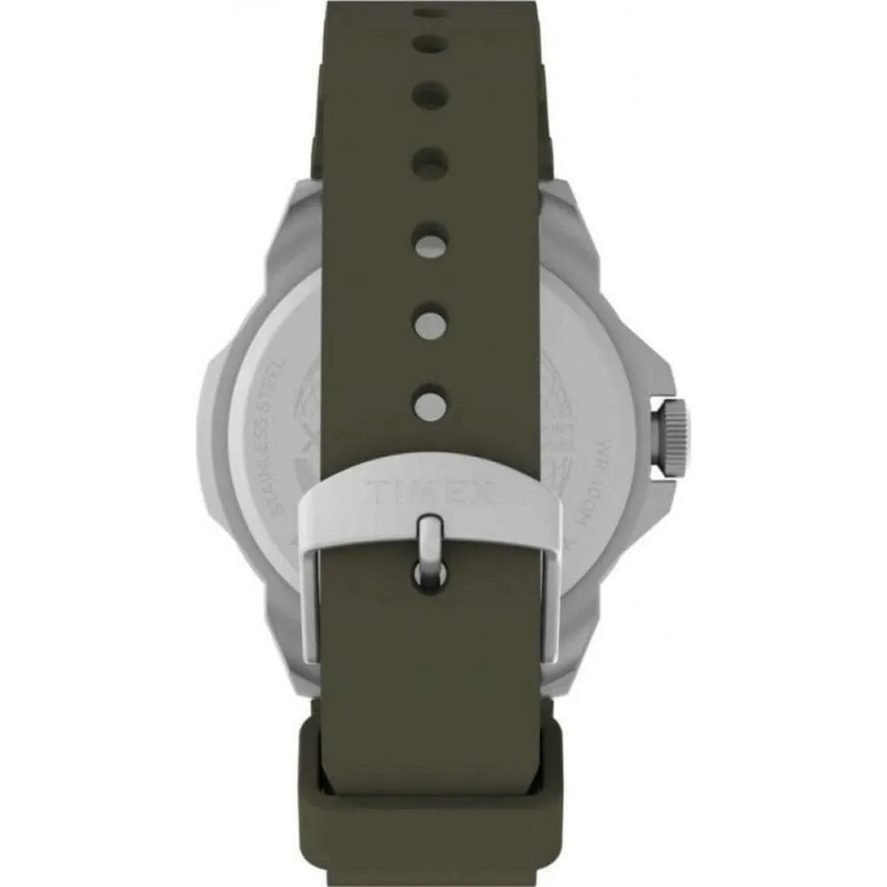 Jewelry Timex Watches Timex Analog Green Dial And Silicon Strap Men Watch TW2V40700
