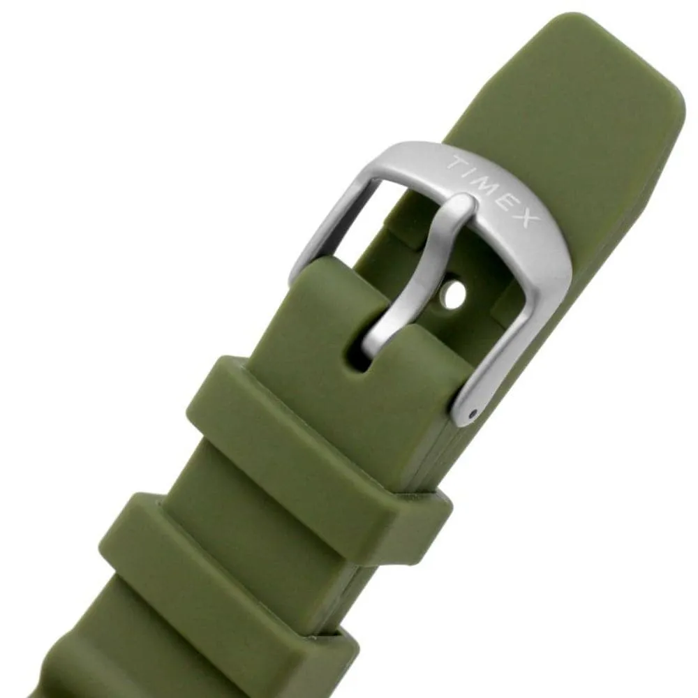 Jewelry Timex Watches Timex Analog Green Dial And Silicon Strap Men Watch TW2V40700