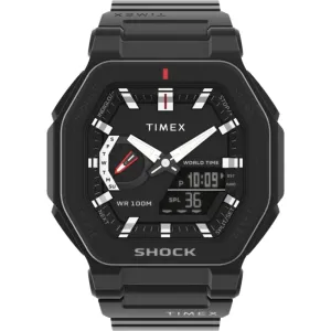 Jewelry Timex Watches Timex Command Encounter Black Resin Strap Men Watch TW2V35600