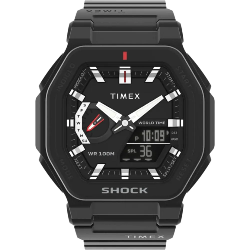 Jewelry Timex Watches Timex Command Encounter Black Resin Strap Men Watch TW2V35600