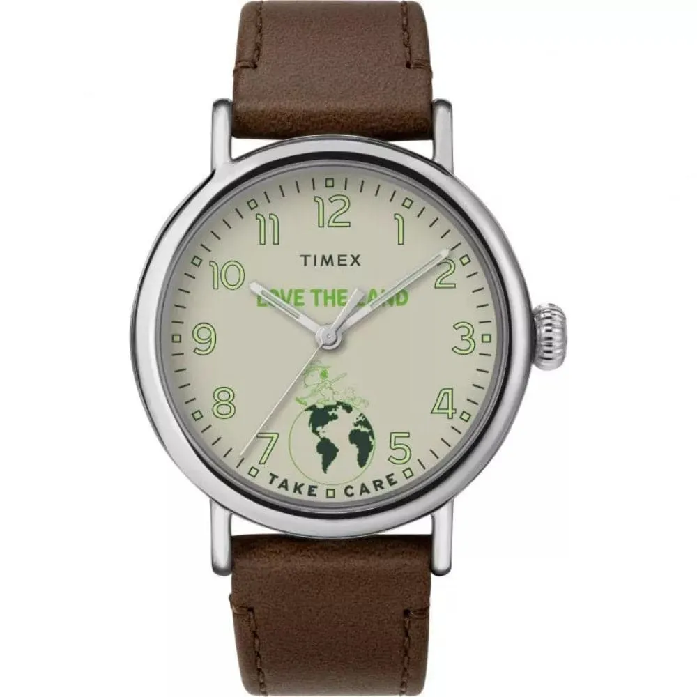 Jewelry Timex Watches TIMEX SNOOPY TW2V32800 BROWN LEATHER MEN WATCH