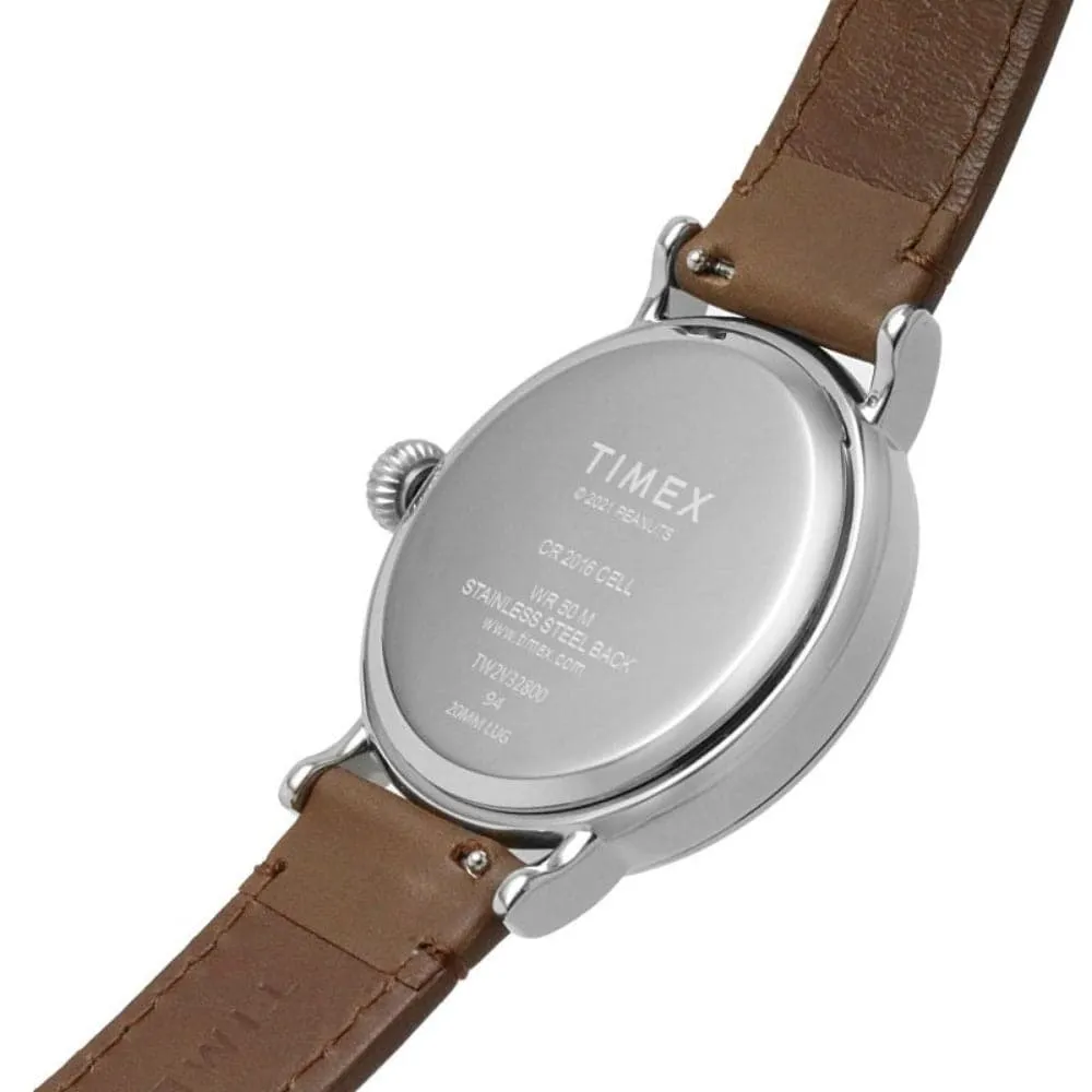 Jewelry Timex Watches TIMEX SNOOPY TW2V32800 BROWN LEATHER MEN WATCH