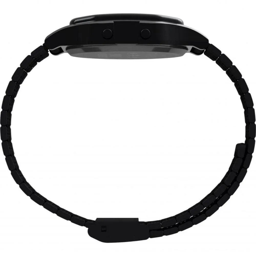 Jewelry Timex Watches Timex Space Invaders Digital Black Stainless Steel Strap Unisex Watch TW2V30200