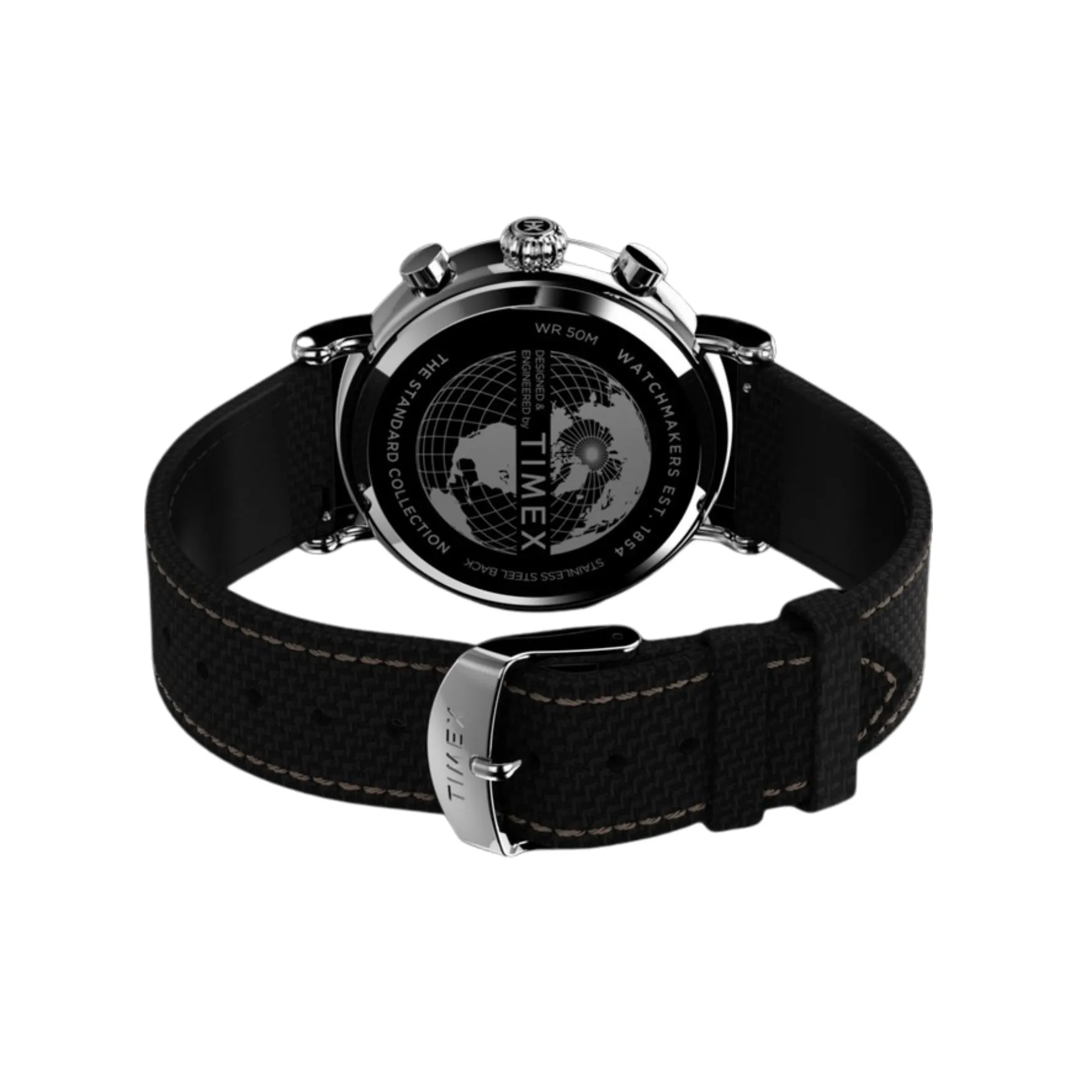 Jewelry Timex Watches TIMEX STANDARD CHRONOGRAPH BROWN FABRIC STRAP WATCH TW2V43800