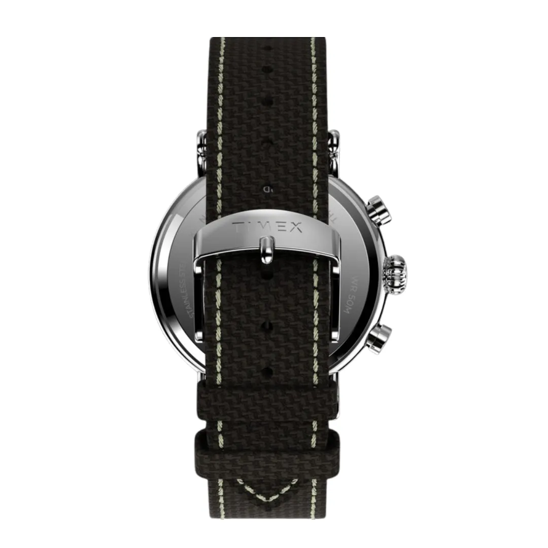 Jewelry Timex Watches TIMEX STANDARD CHRONOGRAPH BROWN FABRIC STRAP WATCH TW2V43800