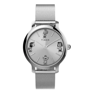 Jewelry Timex Watches TIMEX TRANSCEND x PEANUTS SKETCH STEEL MESH BAND WATCH TW2W46000