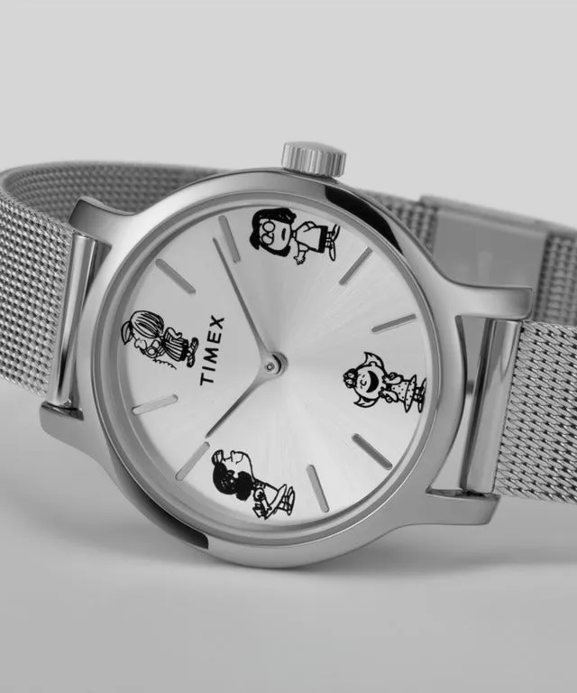 Jewelry Timex Watches TIMEX TRANSCEND x PEANUTS SKETCH STEEL MESH BAND WATCH TW2W46000