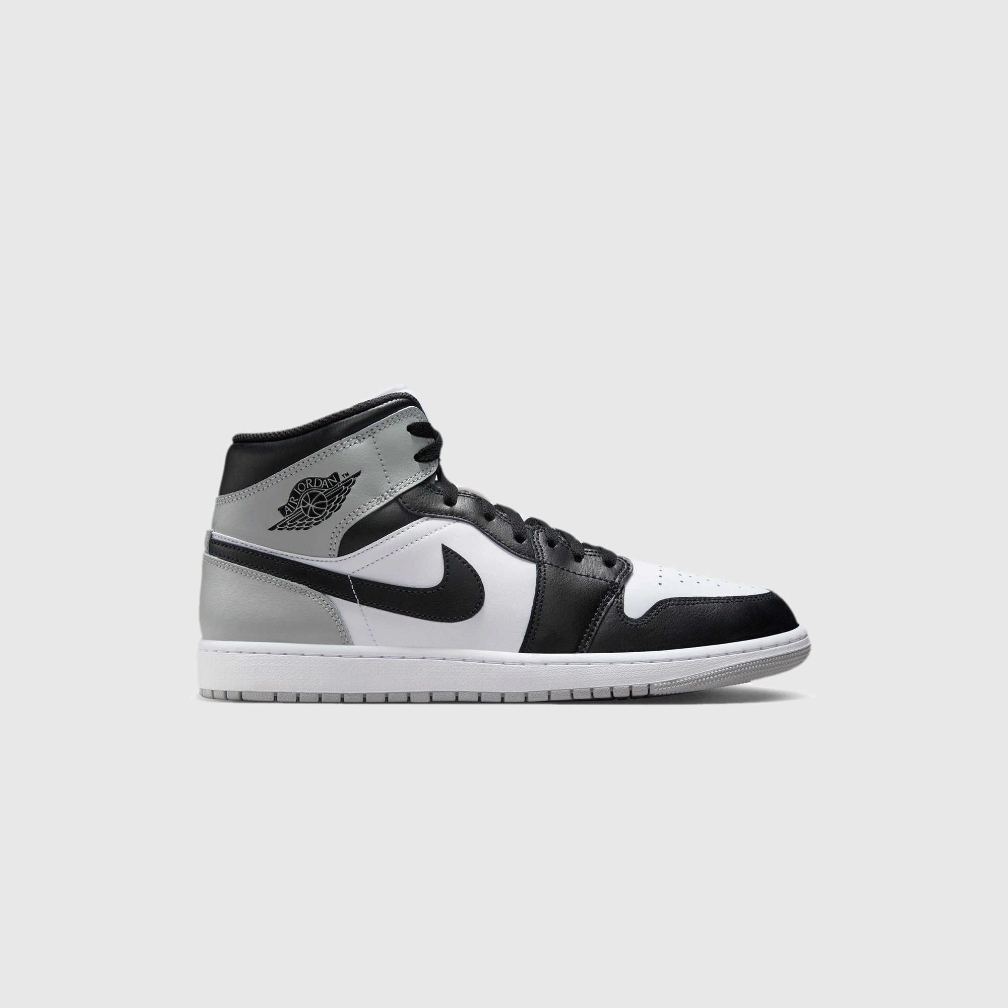 Jordan Air Jordan 1 Mid - White / Black / Light Smoke Grey Retro basketball sneakers