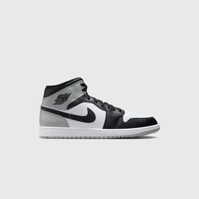 Jordan Air Jordan 1 Mid - White / Black / Light Smoke Grey Retro basketball sneakers